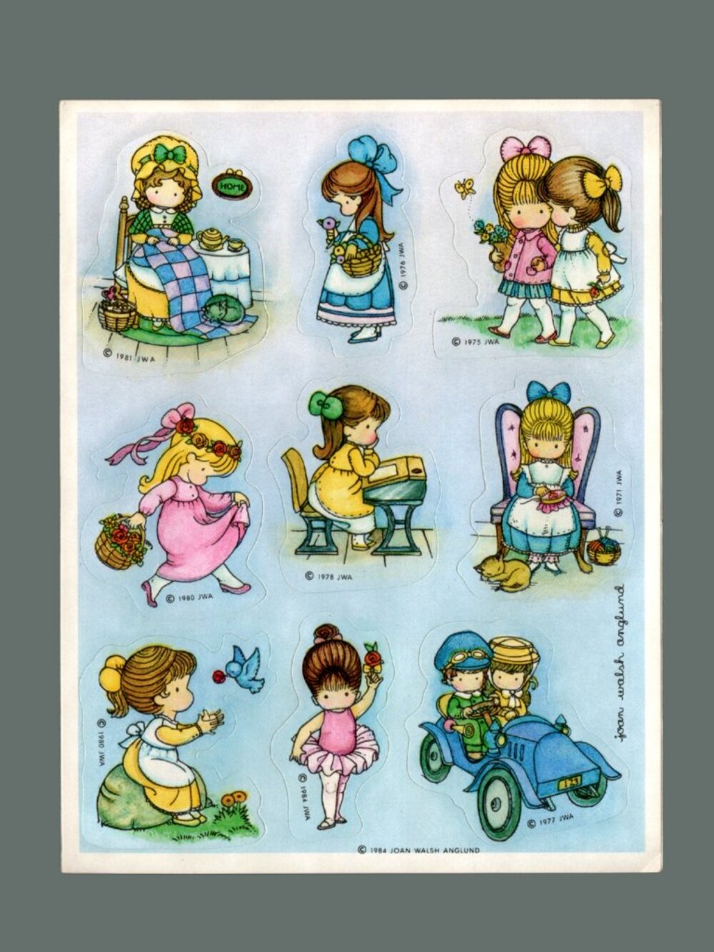 Hallmark Cute Joan Walsh Anglund Vintage 1984 Sticker Sheet